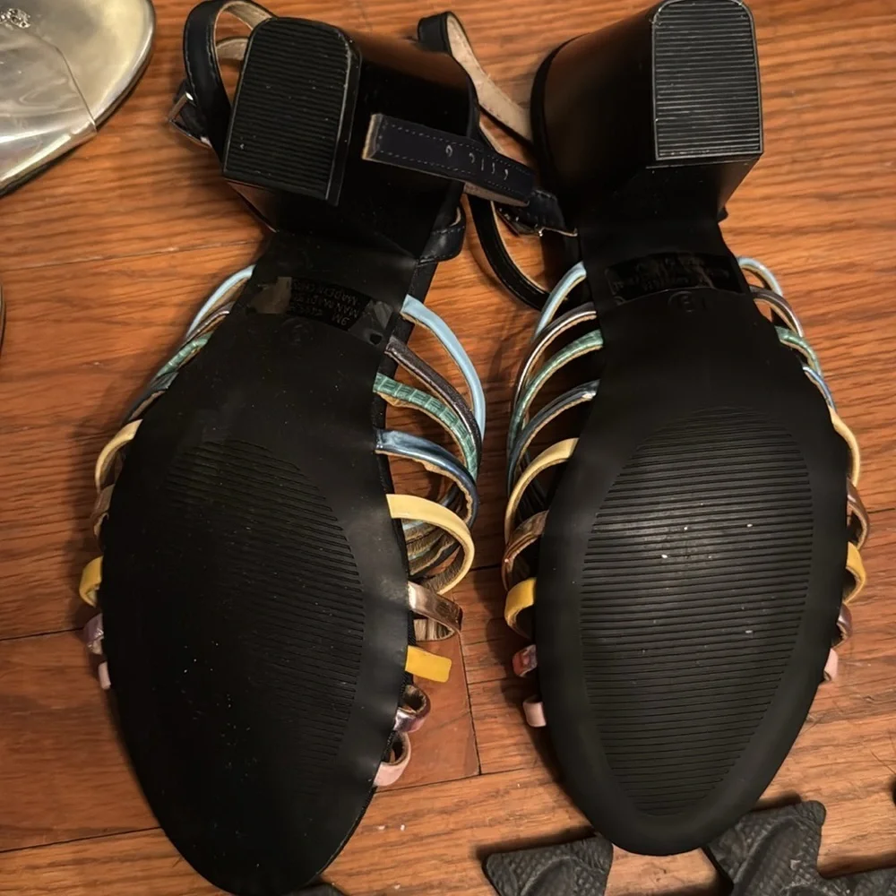 Rainbow black block heel comfortable walking chic loft - Picture 4 of 4